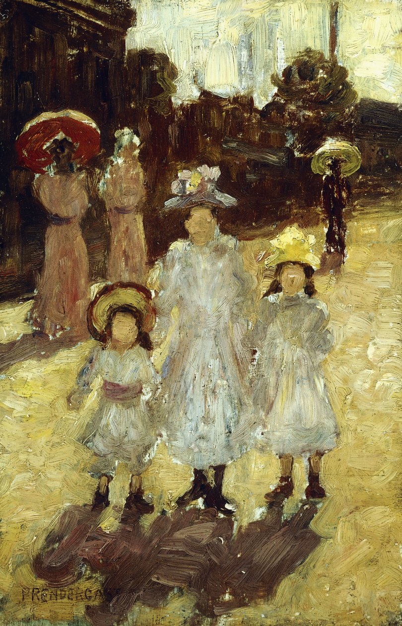 Vasárnap reggel Párizsban, 1892-1894 körül alkotó: Maurice Brazil Prendergast