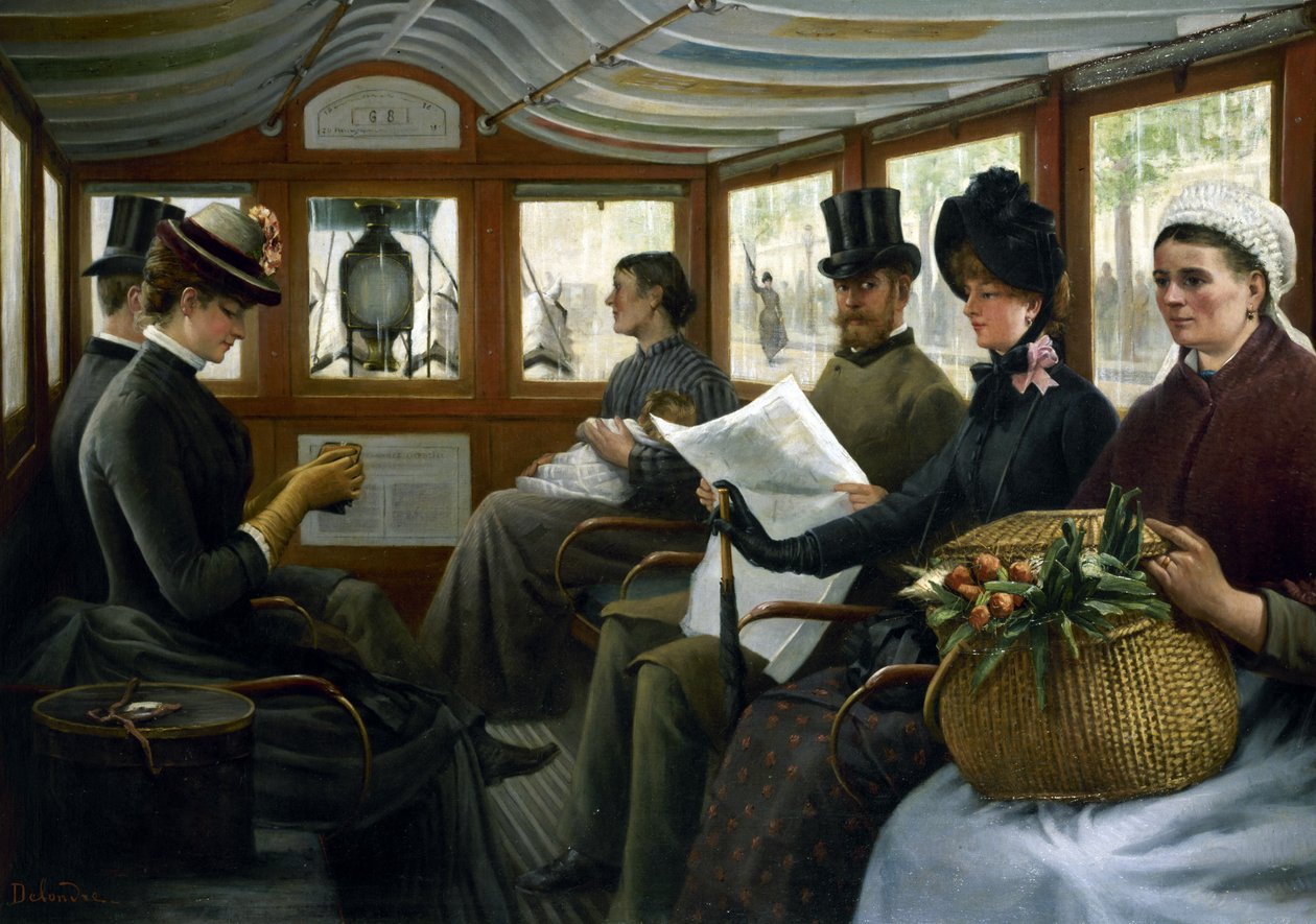 Egy Omnibusban, 1885. alkotó: Maurice Delondre