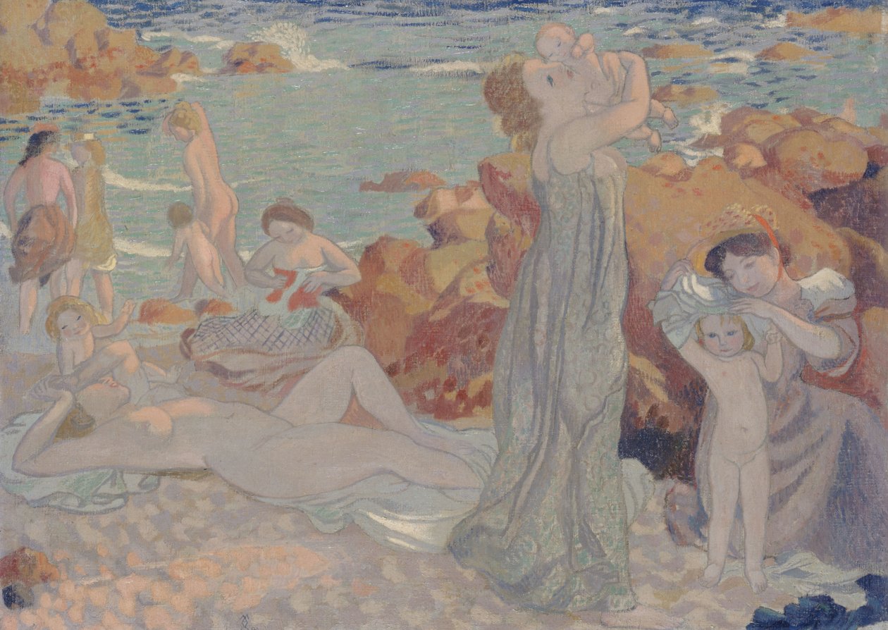 Fürdőzők, Pouldu tengerpart, 1899. alkotó: Maurice Denis