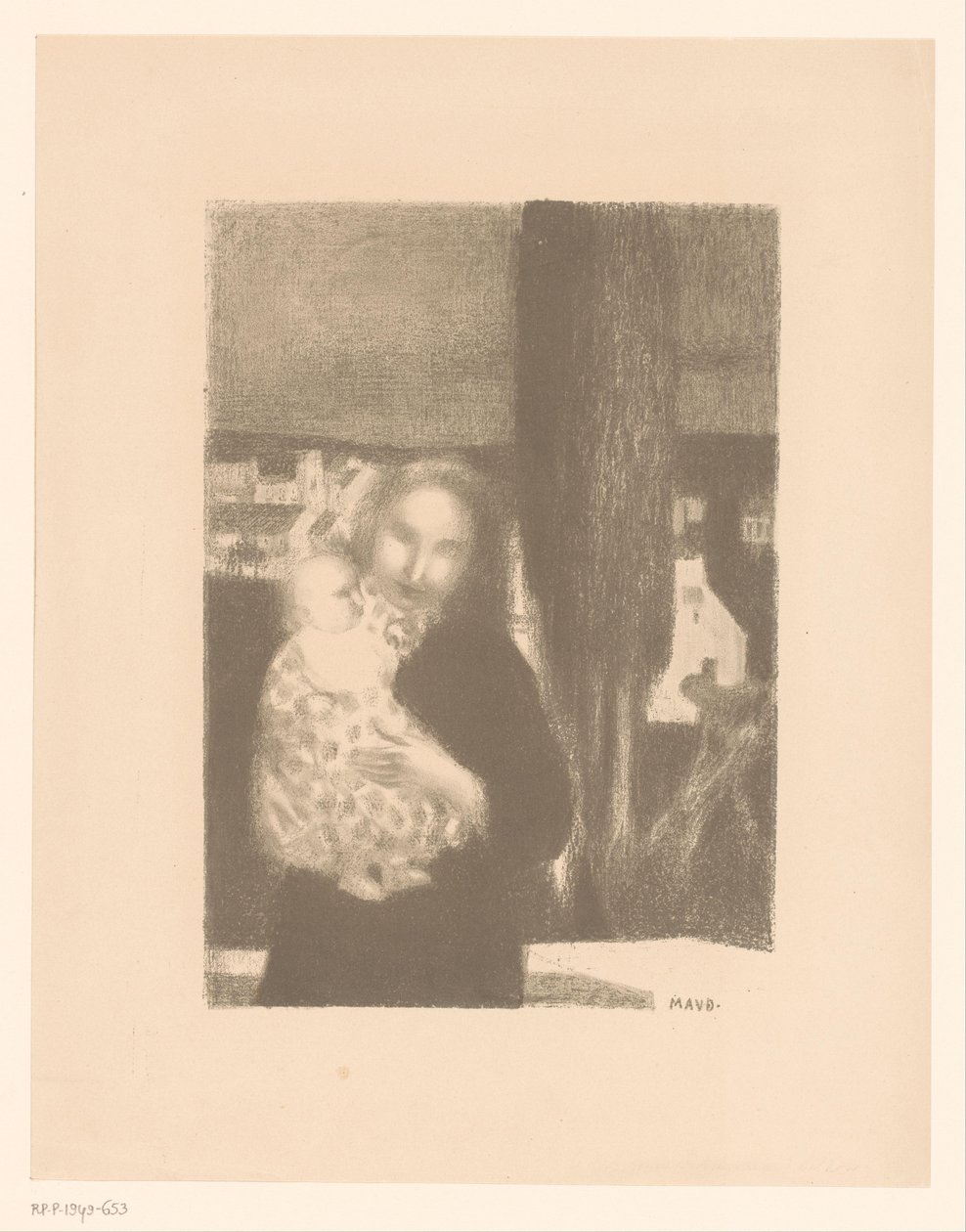 Anya babával egy ciprus mellett alkotó: Maurice Denis