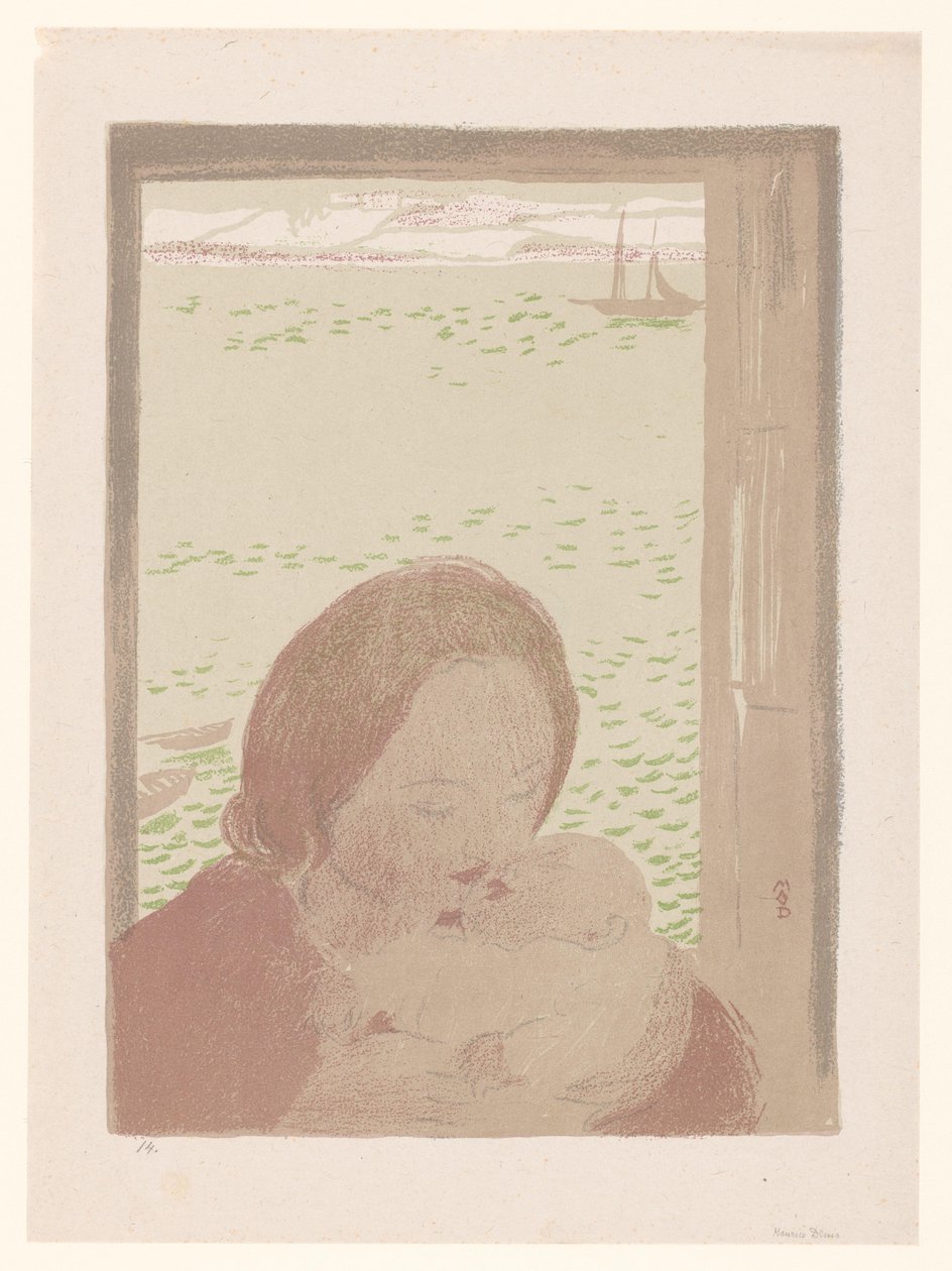 Anya babával az ablak előtt alkotó: Maurice Denis