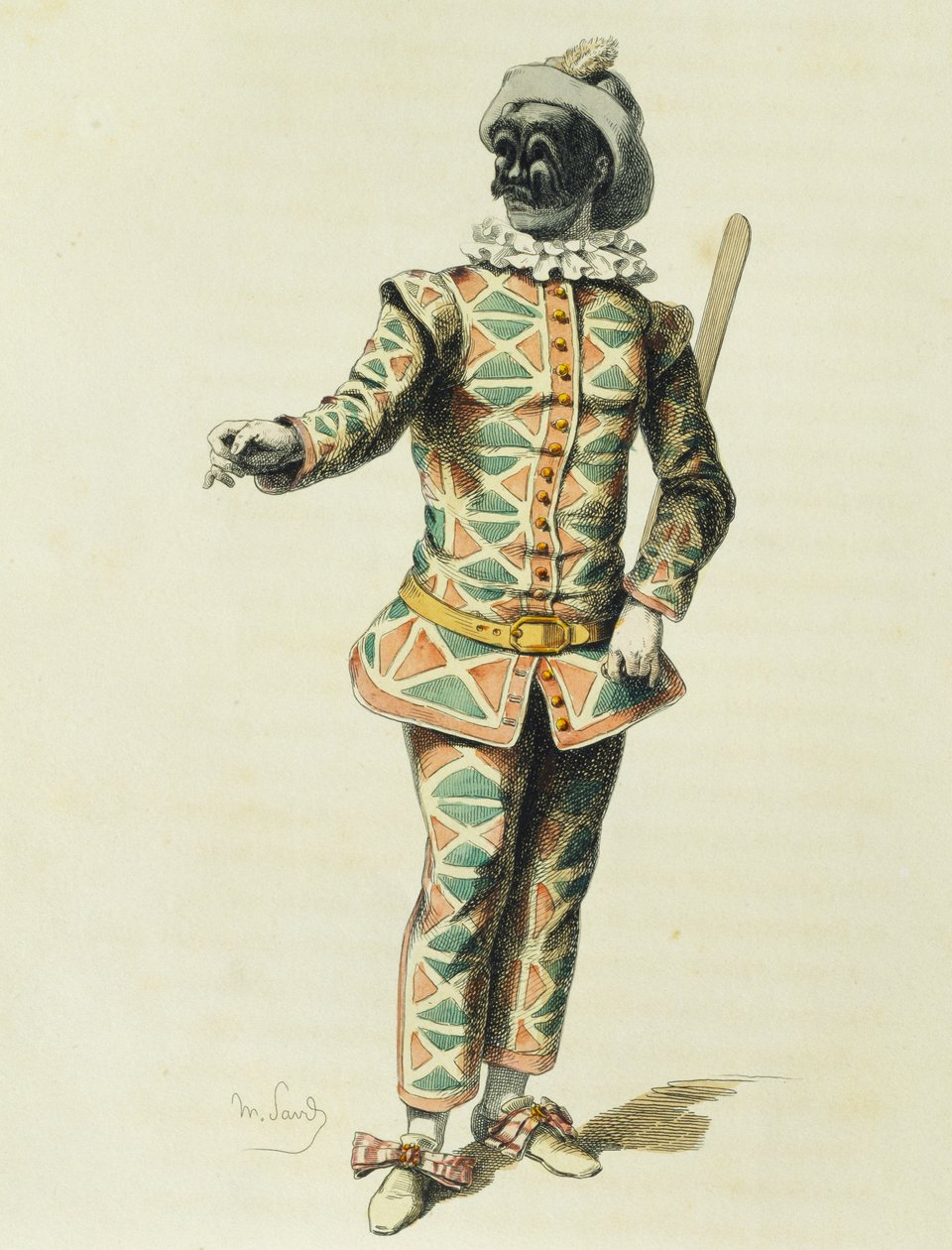Harlekin 1671-ben, Maurice Sand (1823-1889) alkotó: Maurice Sand