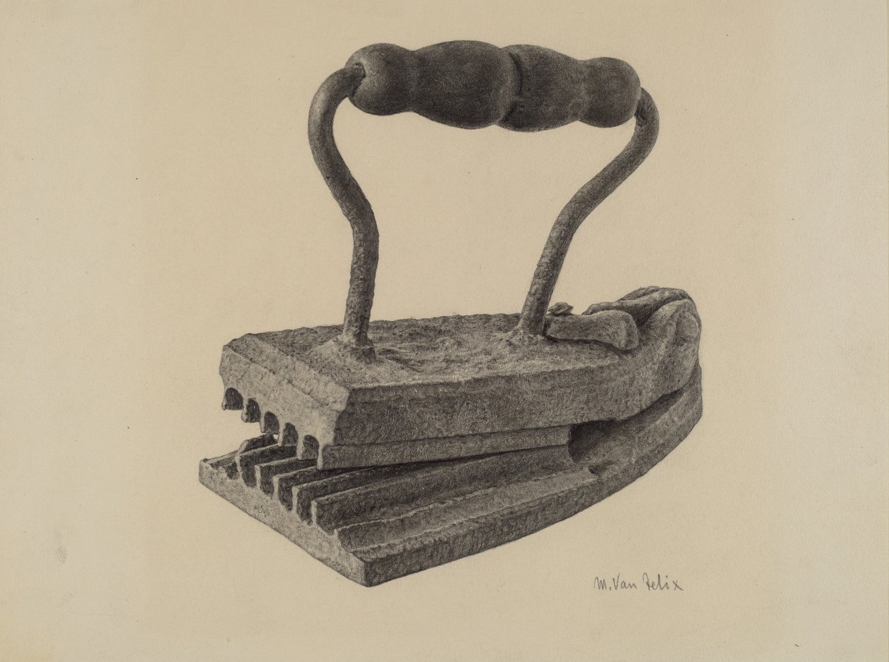 Simítóvas/krimpelővas alkotó: Maurice Van Felix