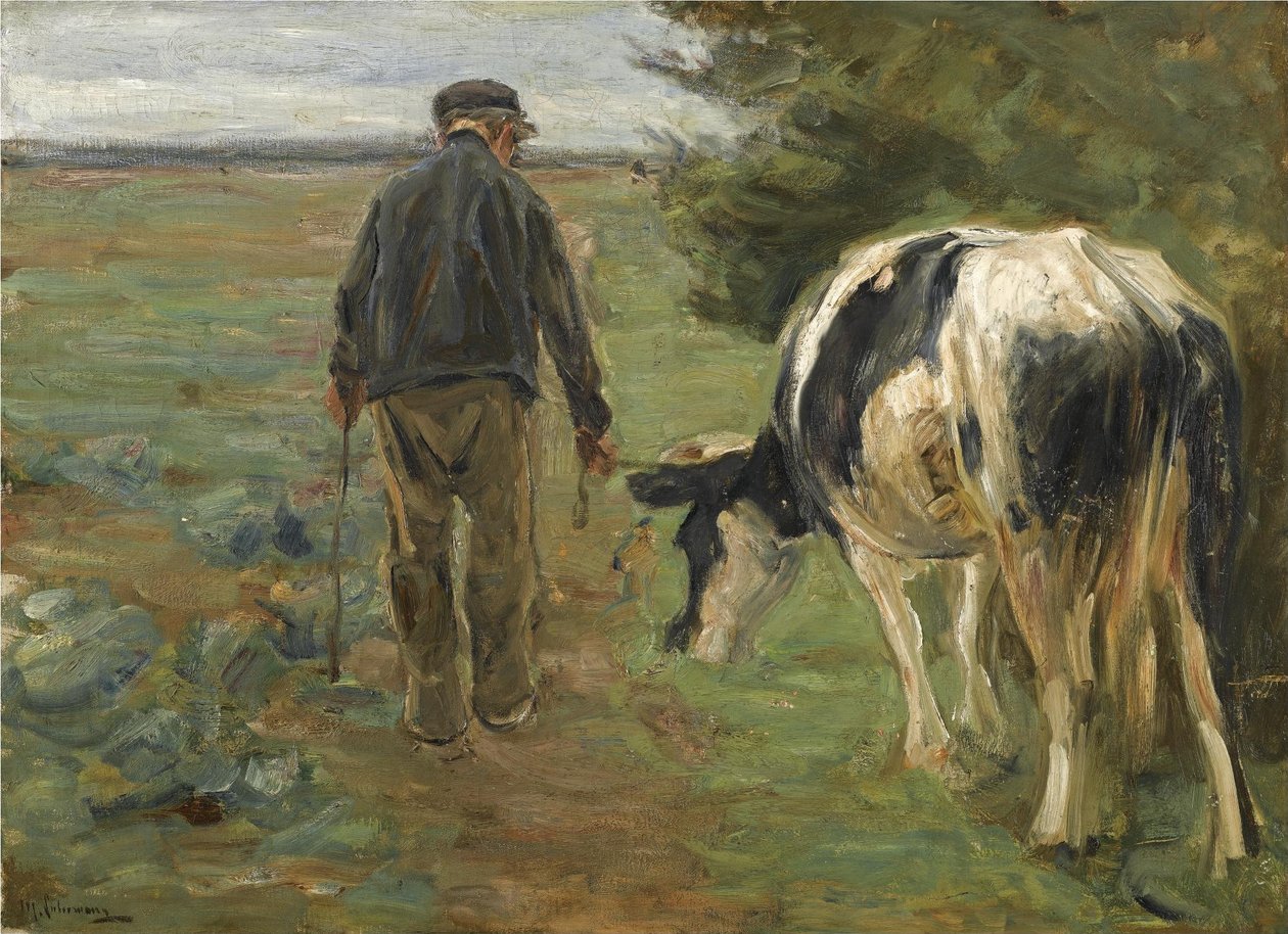 Gazda tehénnel alkotó: Max Liebermann