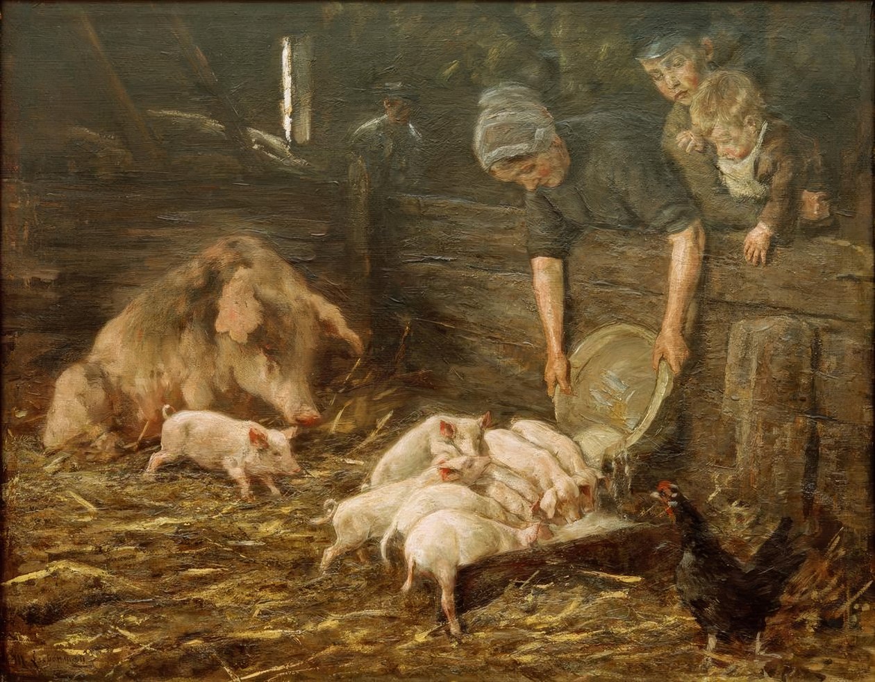 Az óvoda (sertés sertéshús) alkotó: Max Liebermann