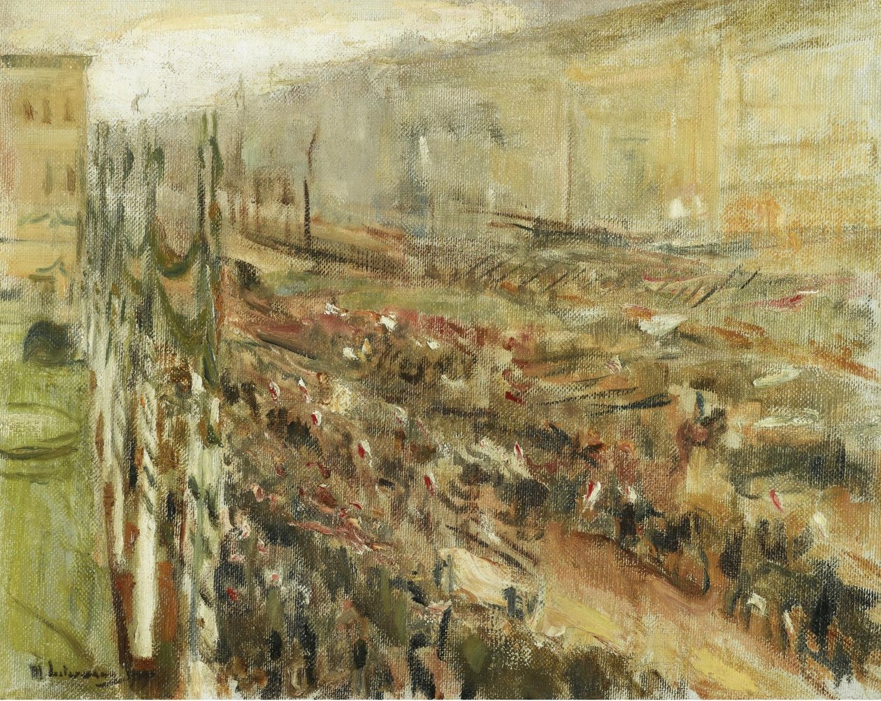 A csapatok bevonulása a Pariser Platzra alkotó: Max Liebermann