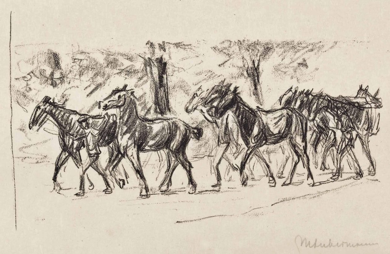Vezetett lovak alkotó: Max Liebermann