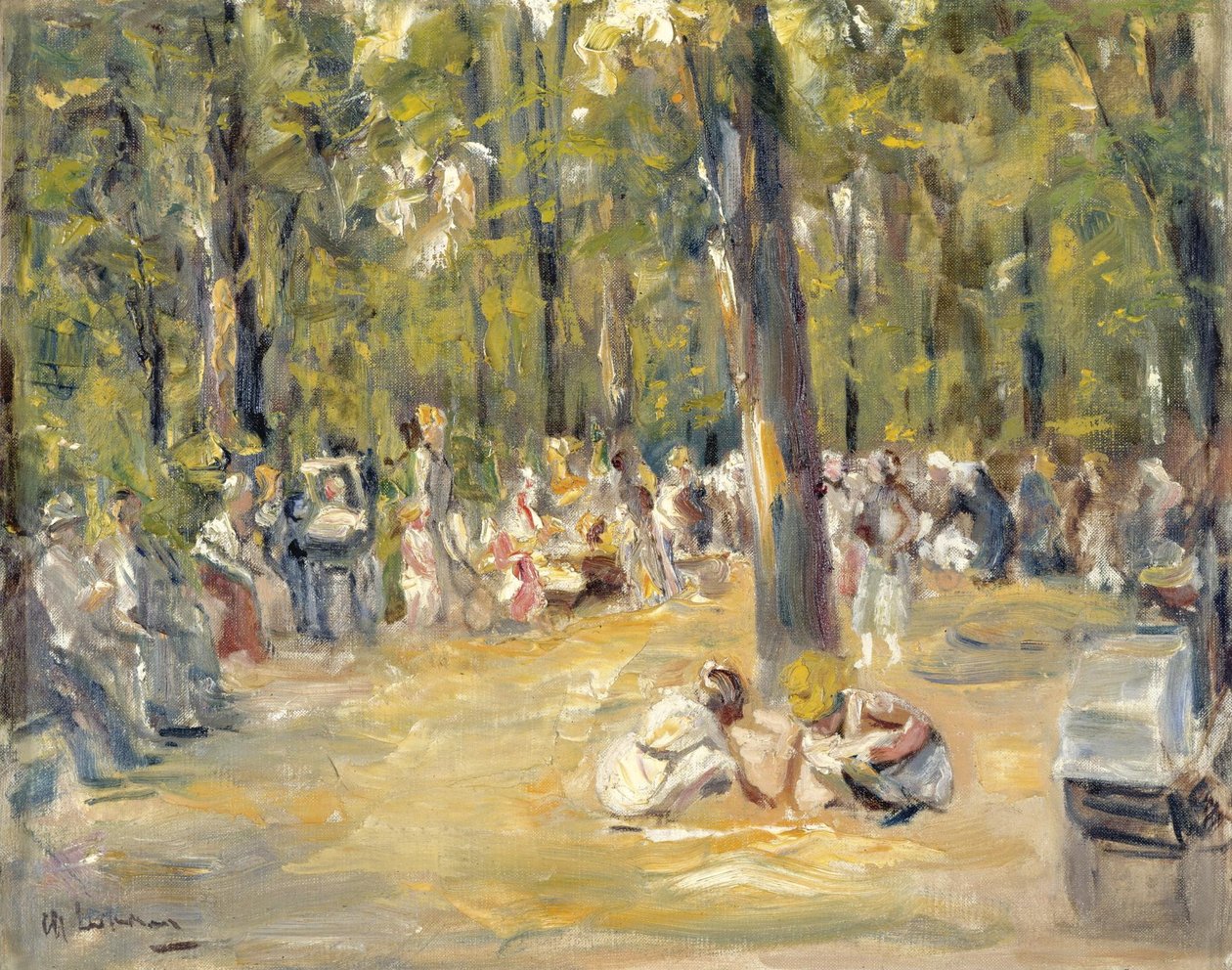 Játszótér a berlini állatkertben alkotó: Max Liebermann