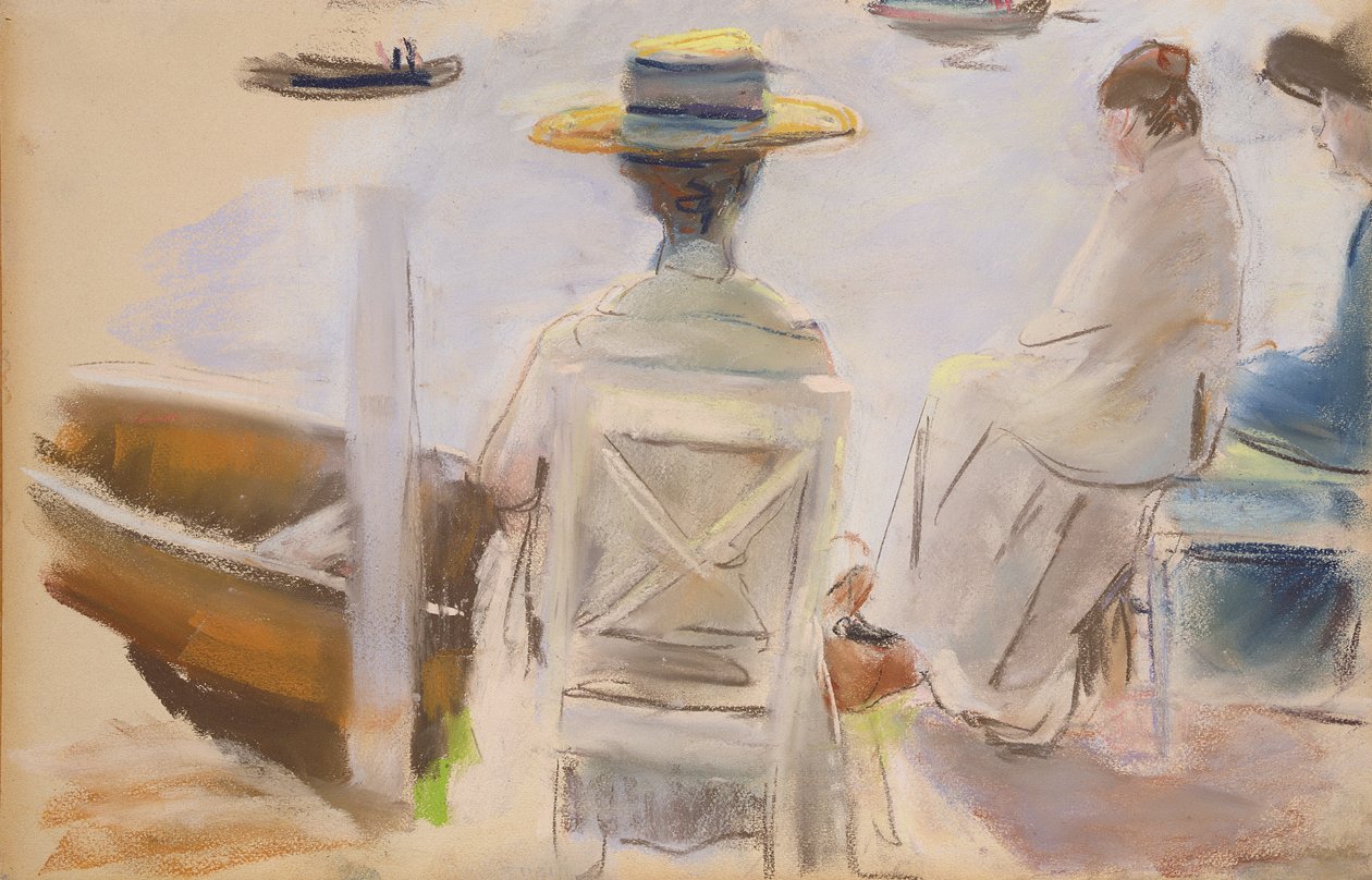 Hölgyek a rakparton (pasztell, papír) alkotó: Max Liebermann