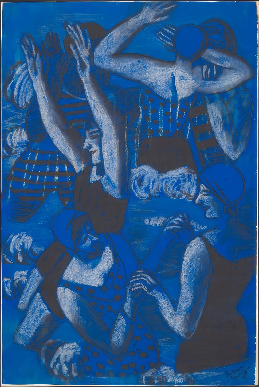 Fürdőzők alkotó: Max Beckmann