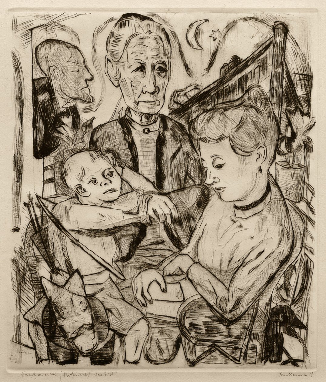 Családi jelenet alkotó: Max Beckmann