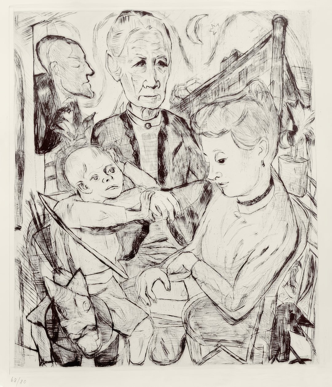 Családi jelenet alkotó: Max Beckmann