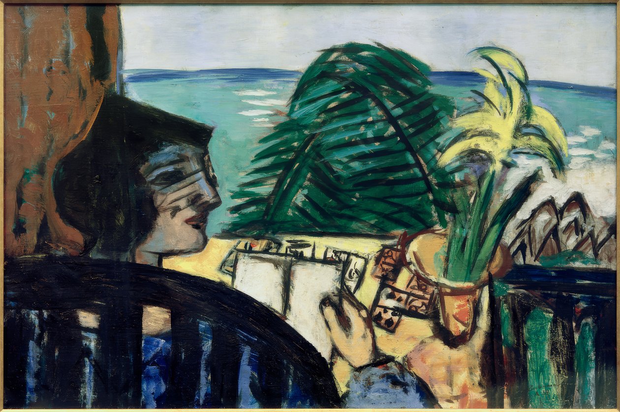 Nő olvasás a tengerparton alkotó: Max Beckmann