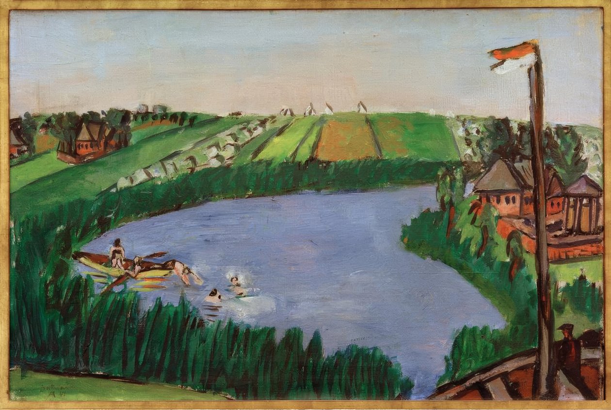 Holland táj fürdőzőkkel alkotó: Max Beckmann