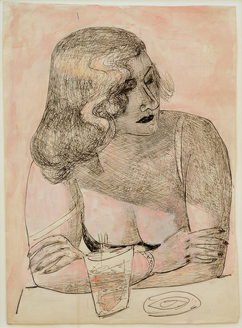 Fiatal nő üveggel alkotó: Max Beckmann