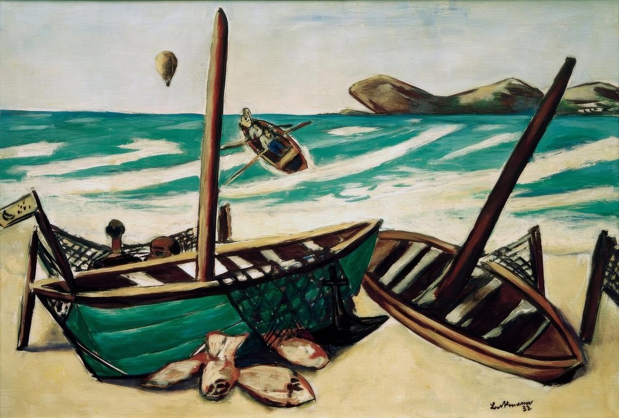 Tengerparti táj léggömb alkotó: Max Beckmann
