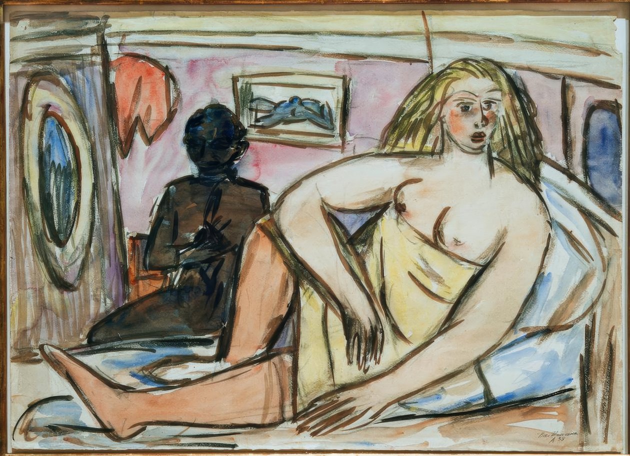 Nő fekve alkotó: Max Beckmann