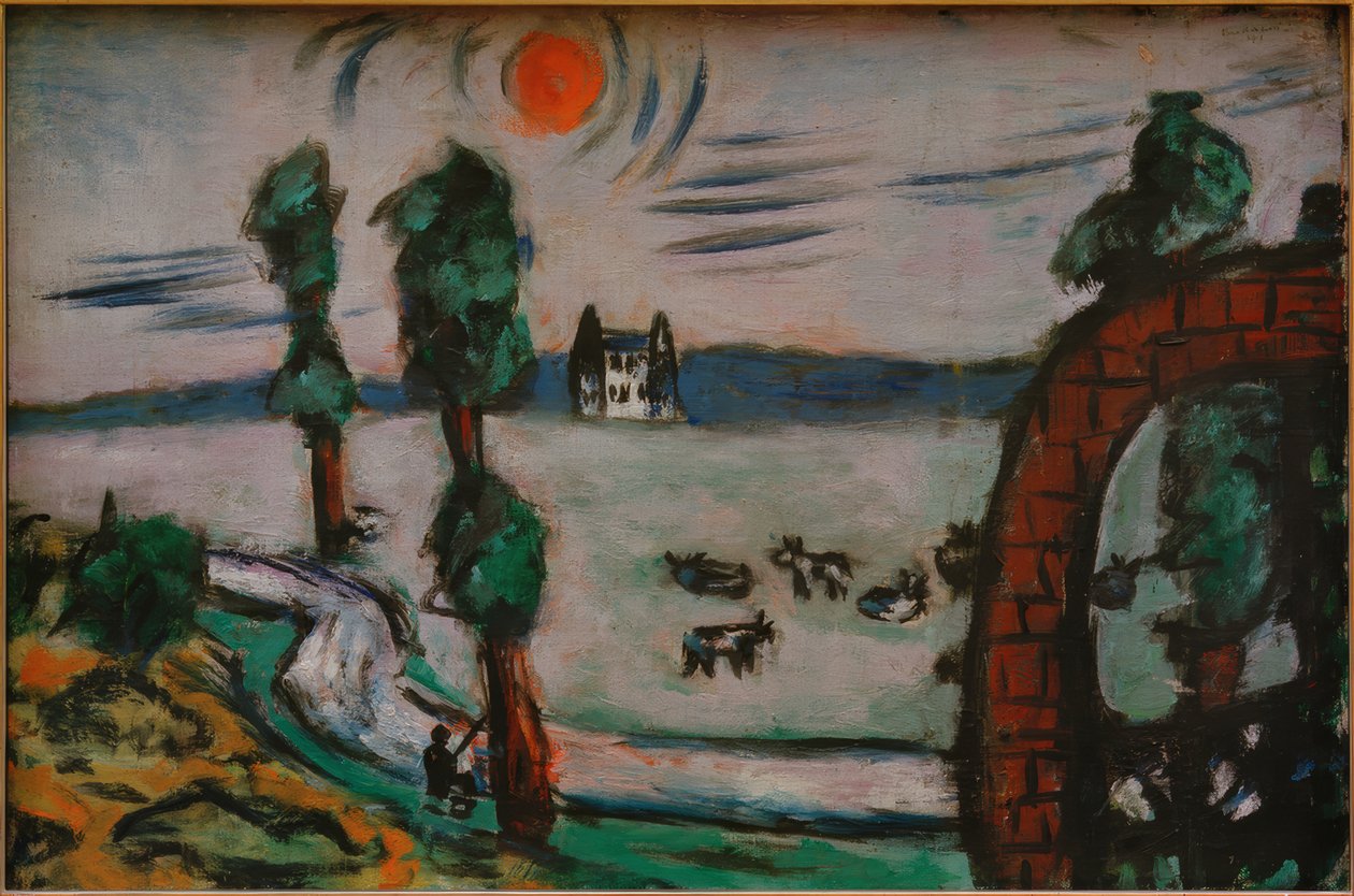 Ködös táj tehenekkel alkotó: Max Beckmann