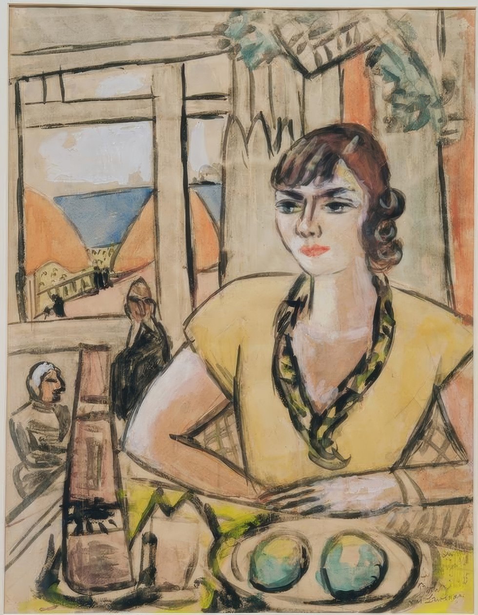 Quappi portréja a tengerparti kávézóban alkotó: Max Beckmann