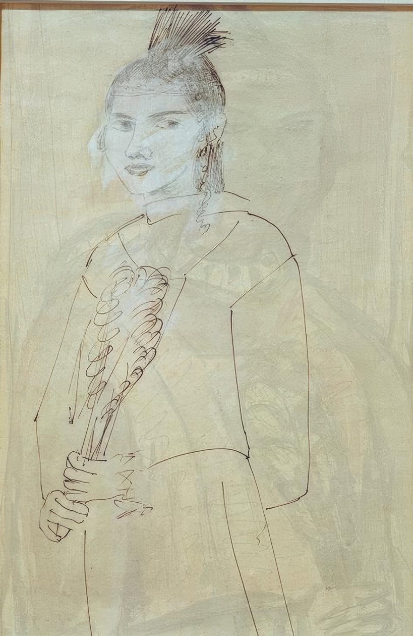 Quappi fejdísszel alkotó: Max Beckmann