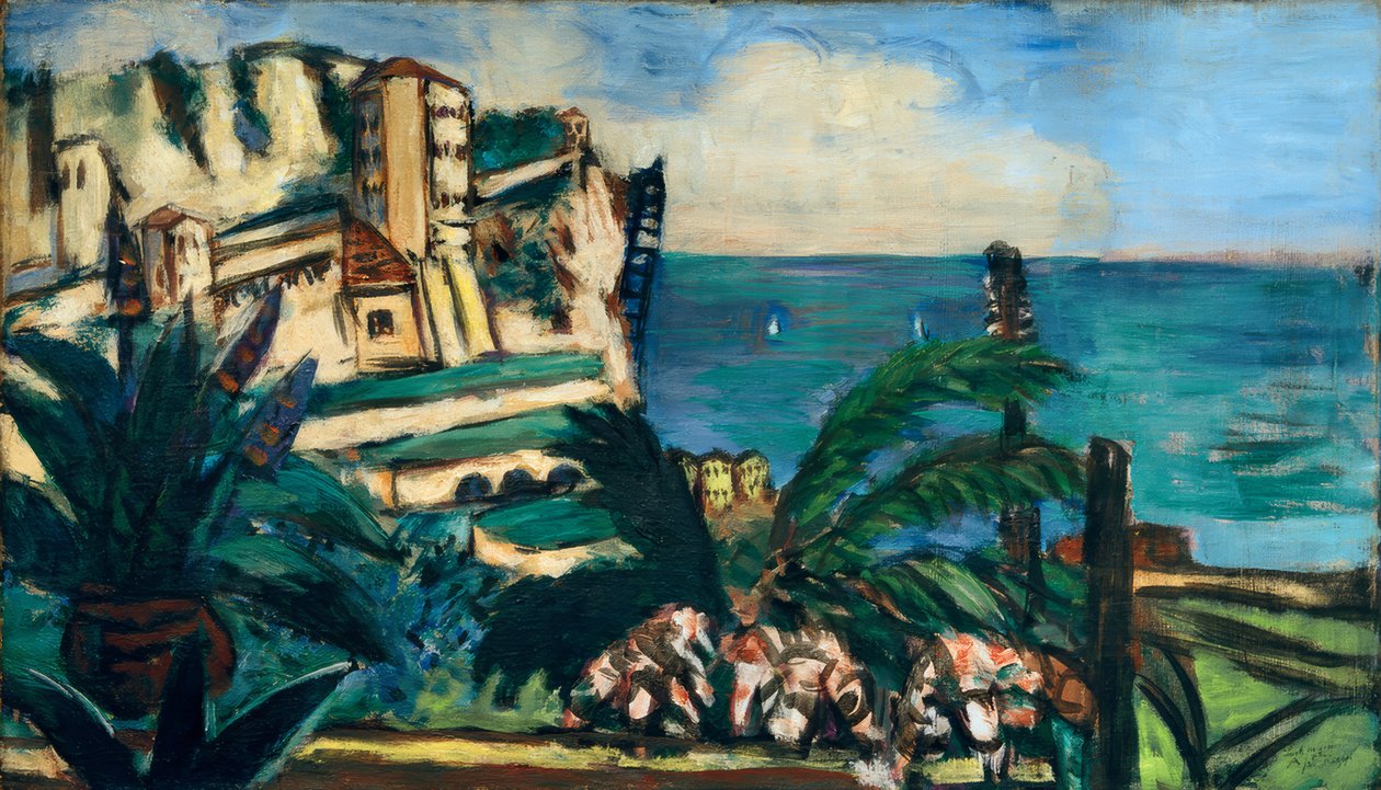 Riviéra táj sziklákkal alkotó: Max Beckmann