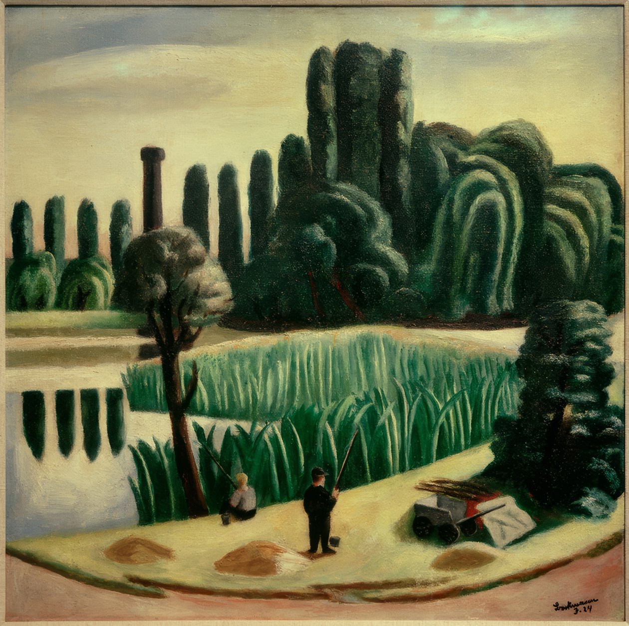 Tengeri táj nyárfákkal alkotó: Max Beckmann