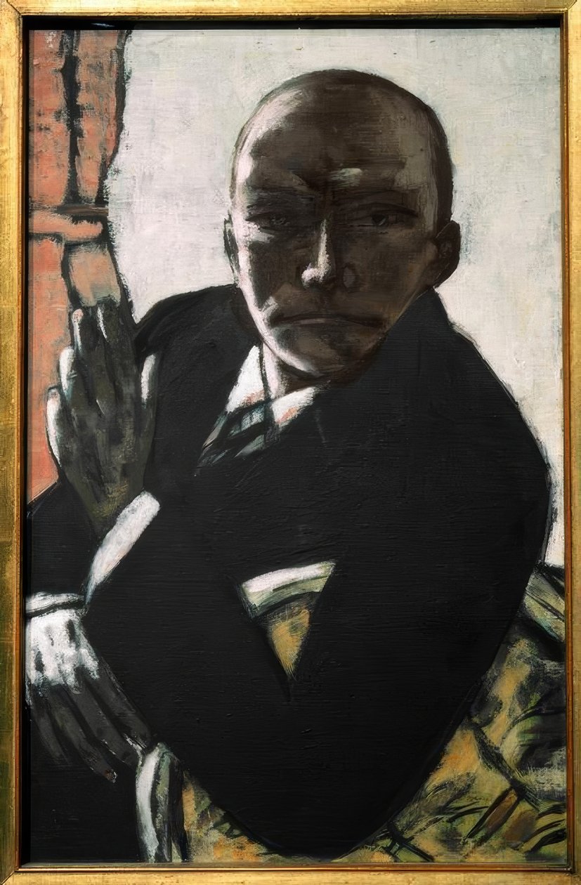 Önarckép fekete színben alkotó: Max Beckmann