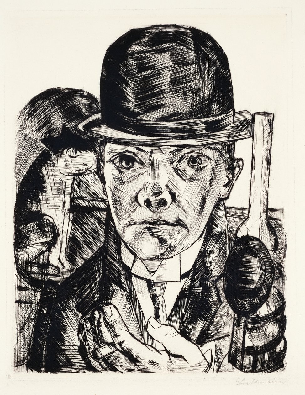 Önarckép kalappal alkotó: Max Beckmann