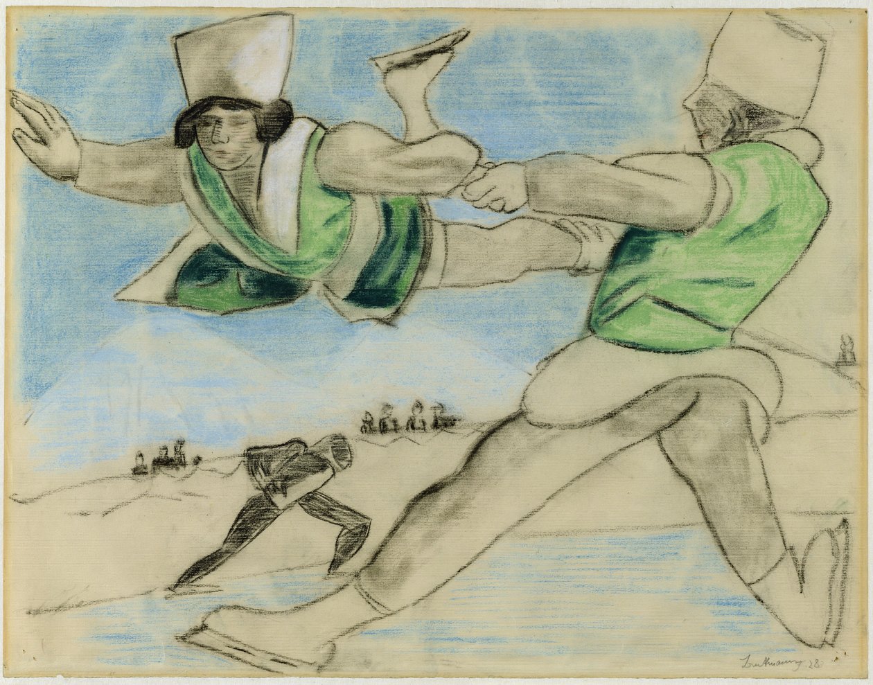Korcsolyázók Davosban alkotó: Max Beckmann
