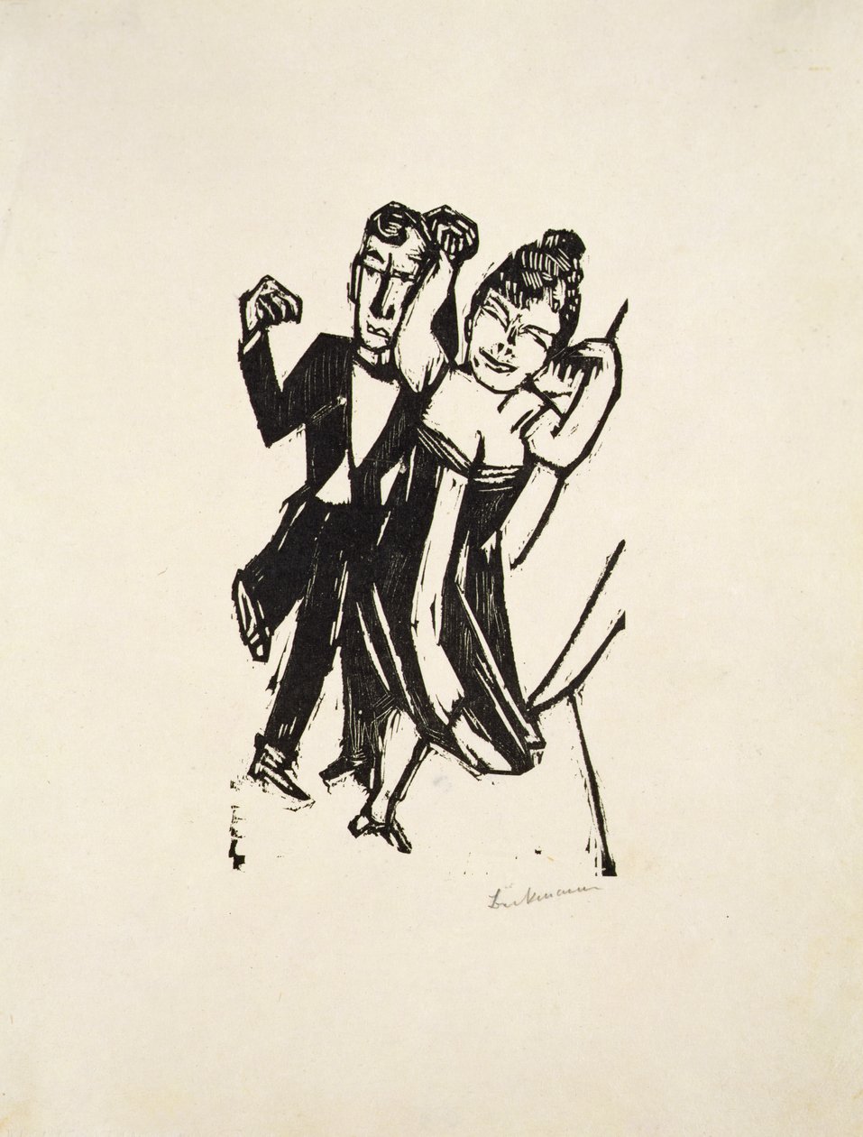 Kis táncpár (fametszet) alkotó: Max Beckmann