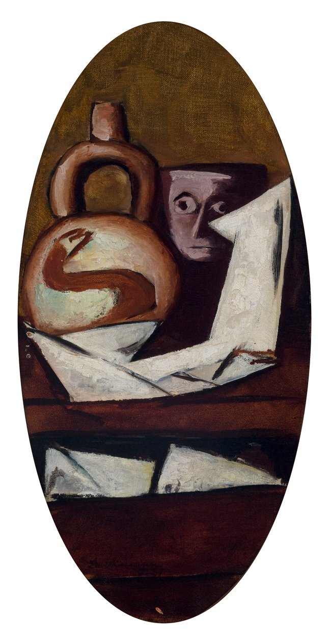 Csendélet (mexikói figurával) alkotó: Max Beckmann