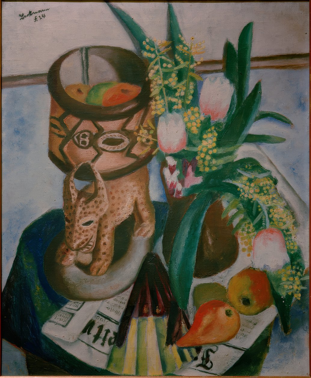 Csendélet afrikai műanyaggal alkotó: Max Beckmann