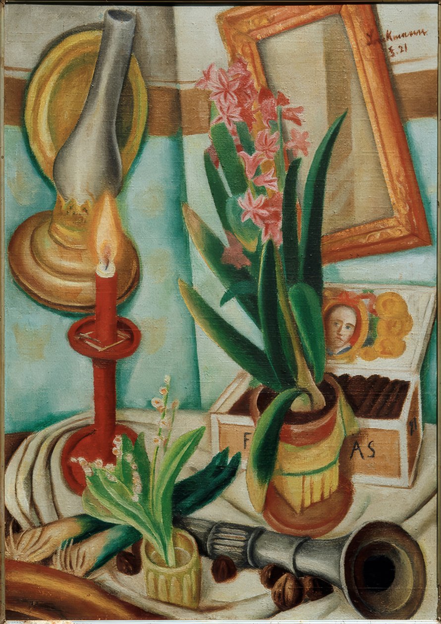 Csendélet égő gyertyával alkotó: Max Beckmann