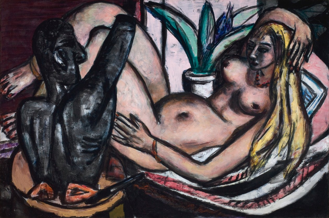 Stúdió (Női akt és szobor) alkotó: Max Beckmann