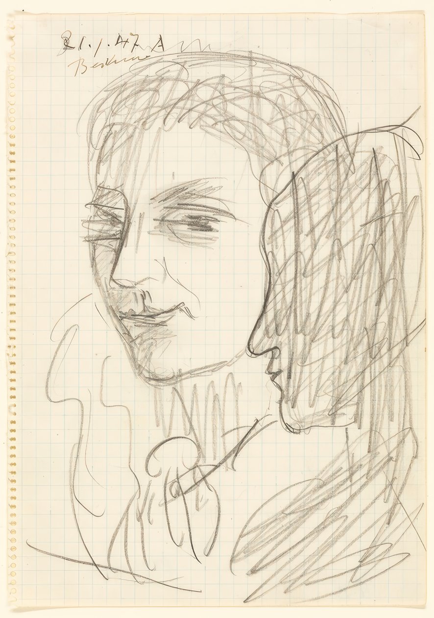 Két fej tanulmányozása alkotó: Max Beckmann