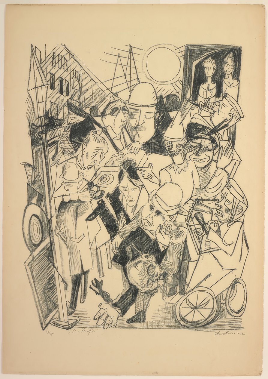Az utca, harmadik lemez a Die Hölle című filmből alkotó: Max Beckmann