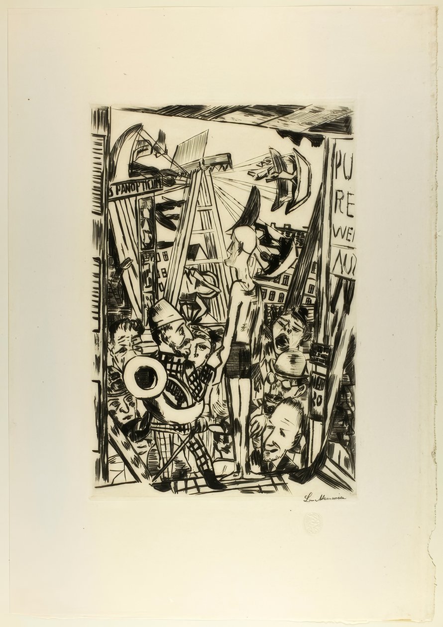 The Tall Man, ötös tábla a Jahrmarktból alkotó: Max Beckmann