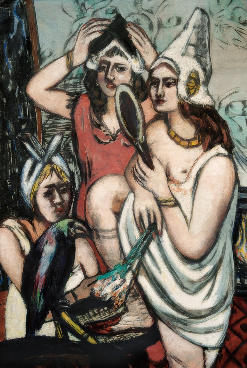 A jelmezbál előtt (Három nő) alkotó: Max Beckmann