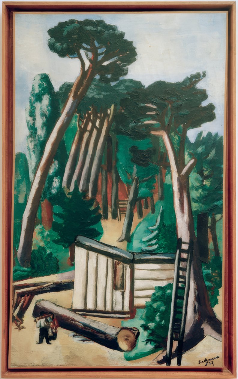 Erdei táj fakitermelőkkel alkotó: Max Beckmann