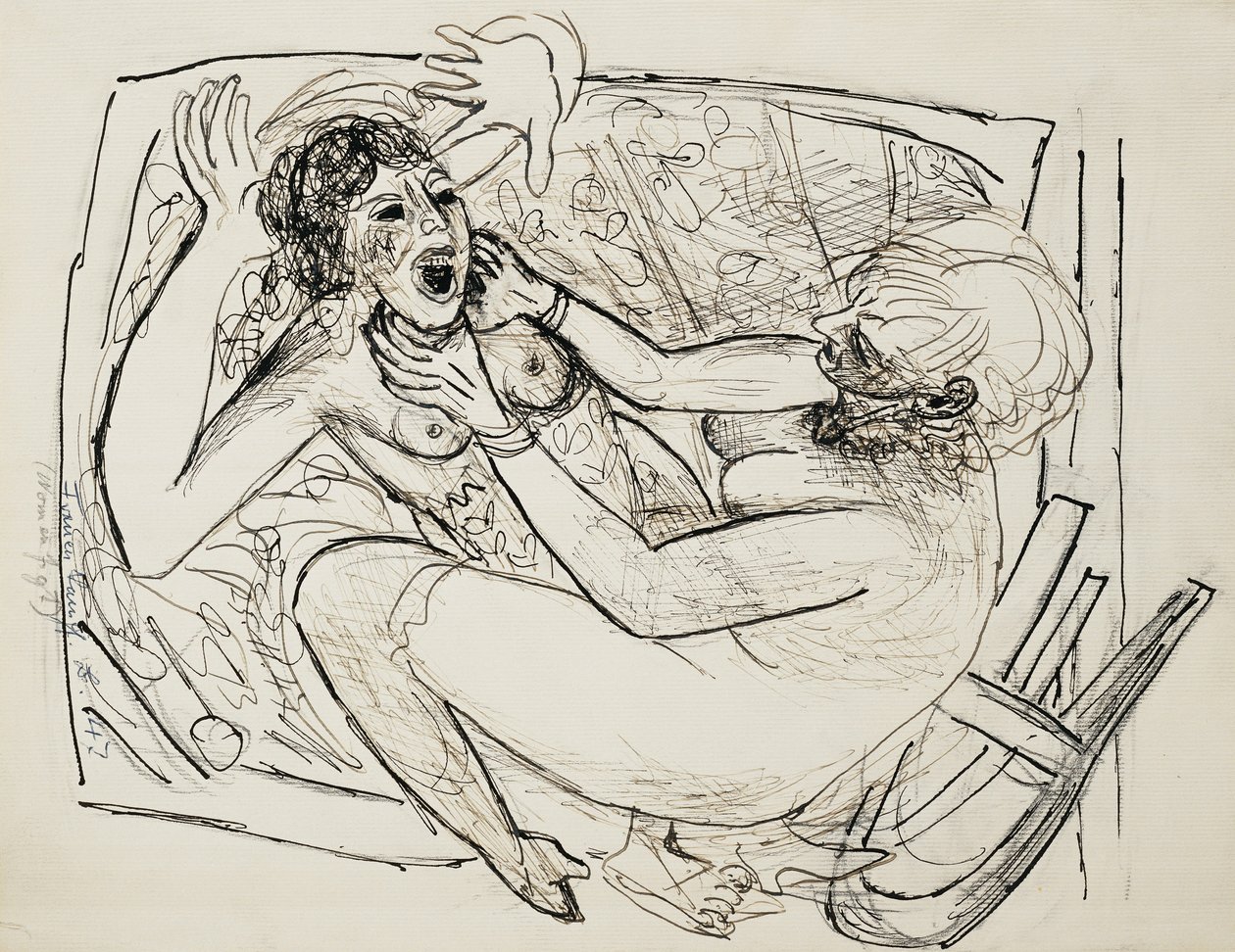 Nők harca; a nők verekednek alkotó: Max Beckmann