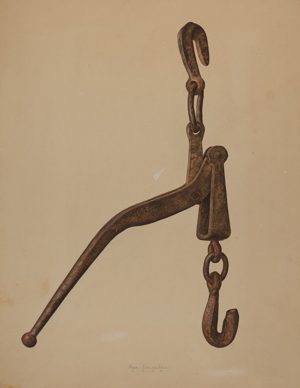 Rönkteherfeszítő, 1939. alkotó: Max Fernekes