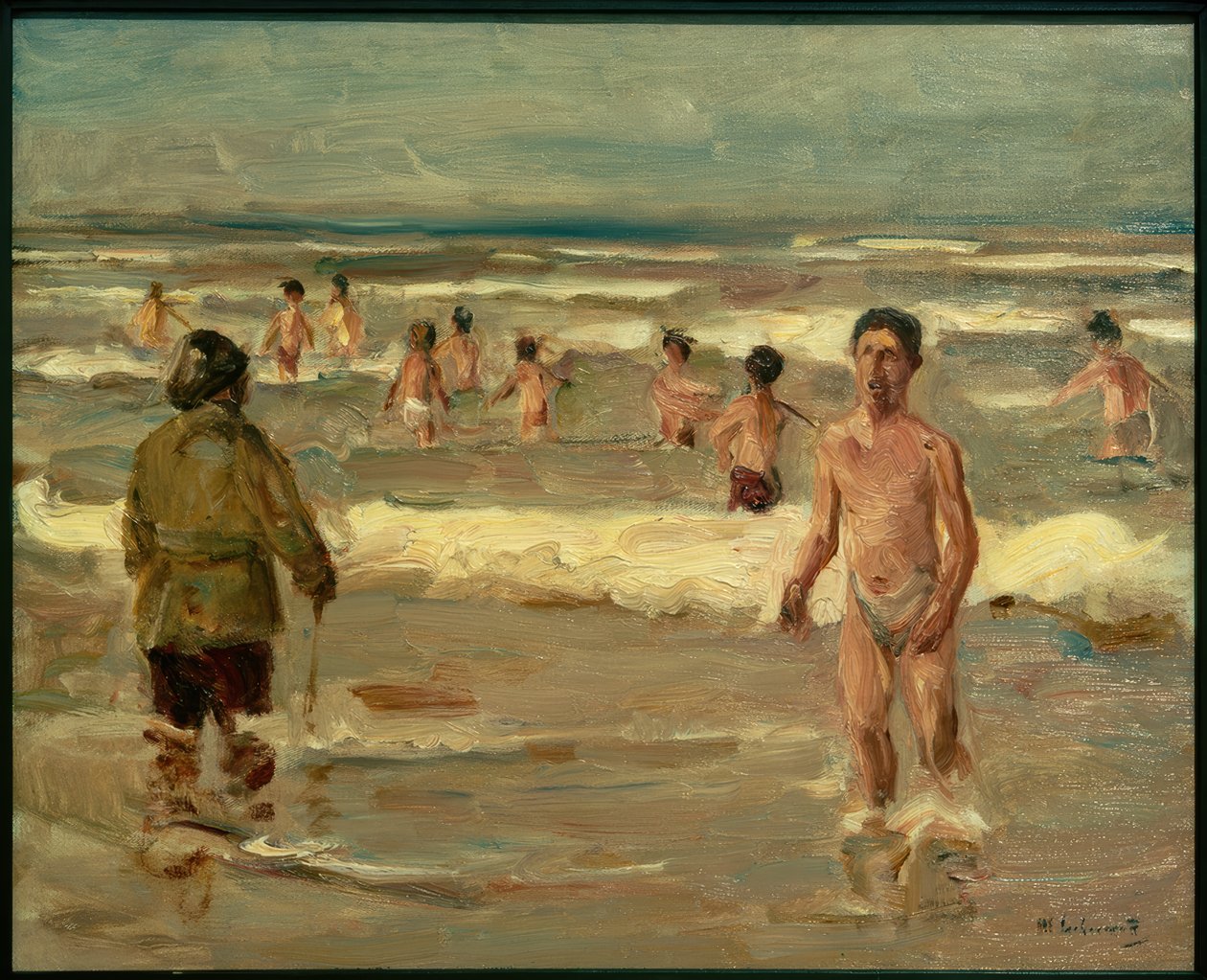 Fiúk fürdőznek a tengerben alkotó: Max Liebermann