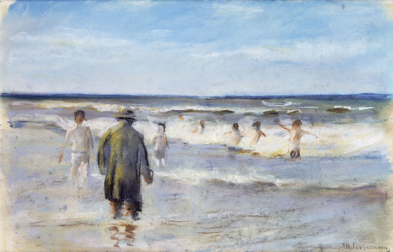 Fürdőzők a Tengerparton, alkotó: Max Liebermann