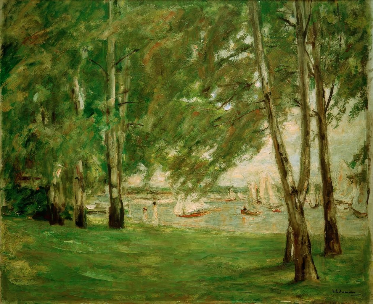 Nyírfák a Wannsee partján keletre alkotó: Max Liebermann