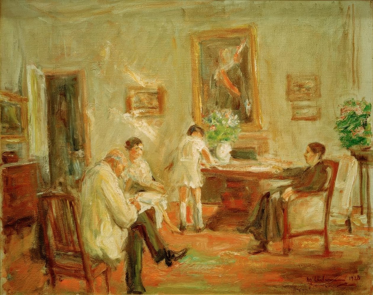 A művész vázlatot készít családjával alkotó: Max Liebermann