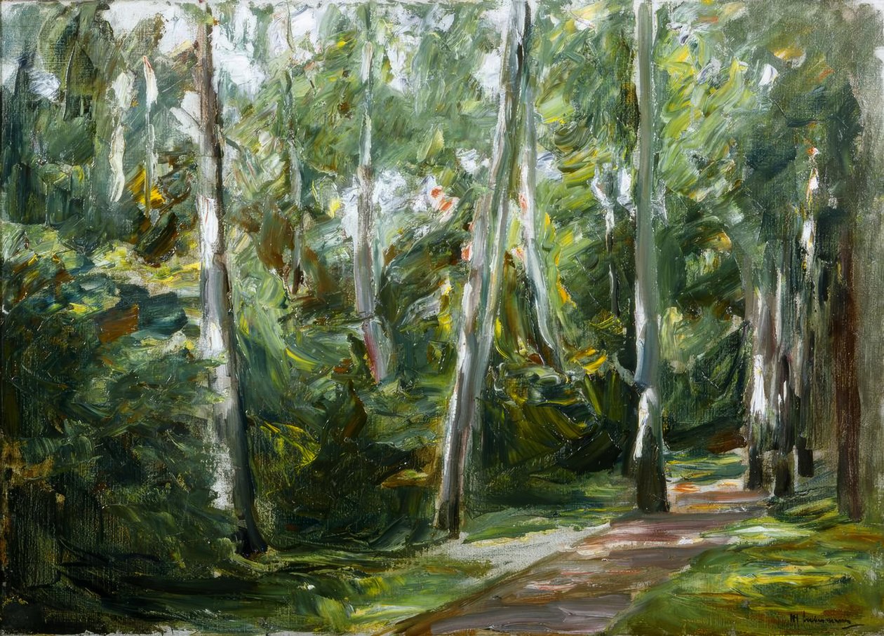 A nyírfa sugárút a Wannsee kertben délnyugatra alkotó: Max Liebermann
