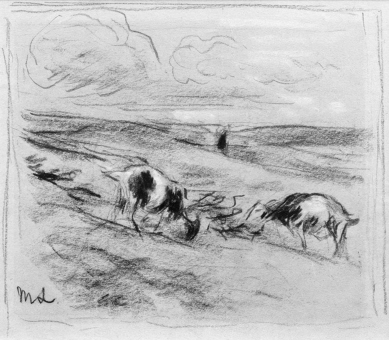 Kecske legelésző a dűnékben alkotó: Max Liebermann