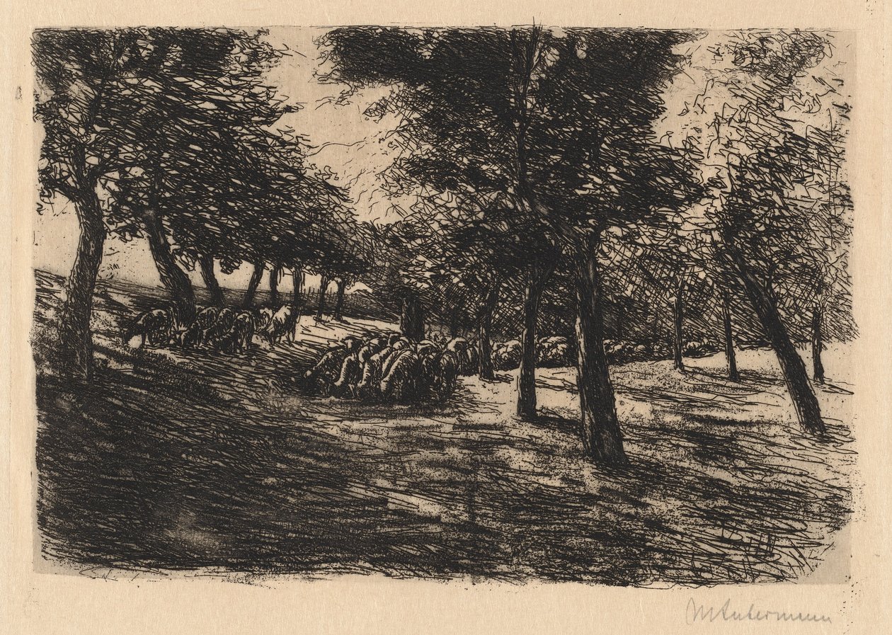 Birkacsorda fák alatt alkotó: Max Liebermann