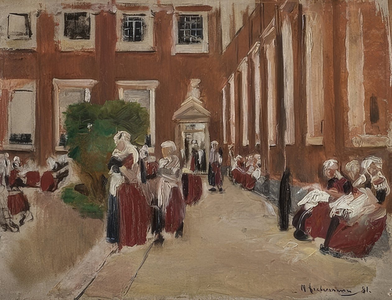 Az amszterdami árvaház udvara. 1876 alkotó: Max Liebermann