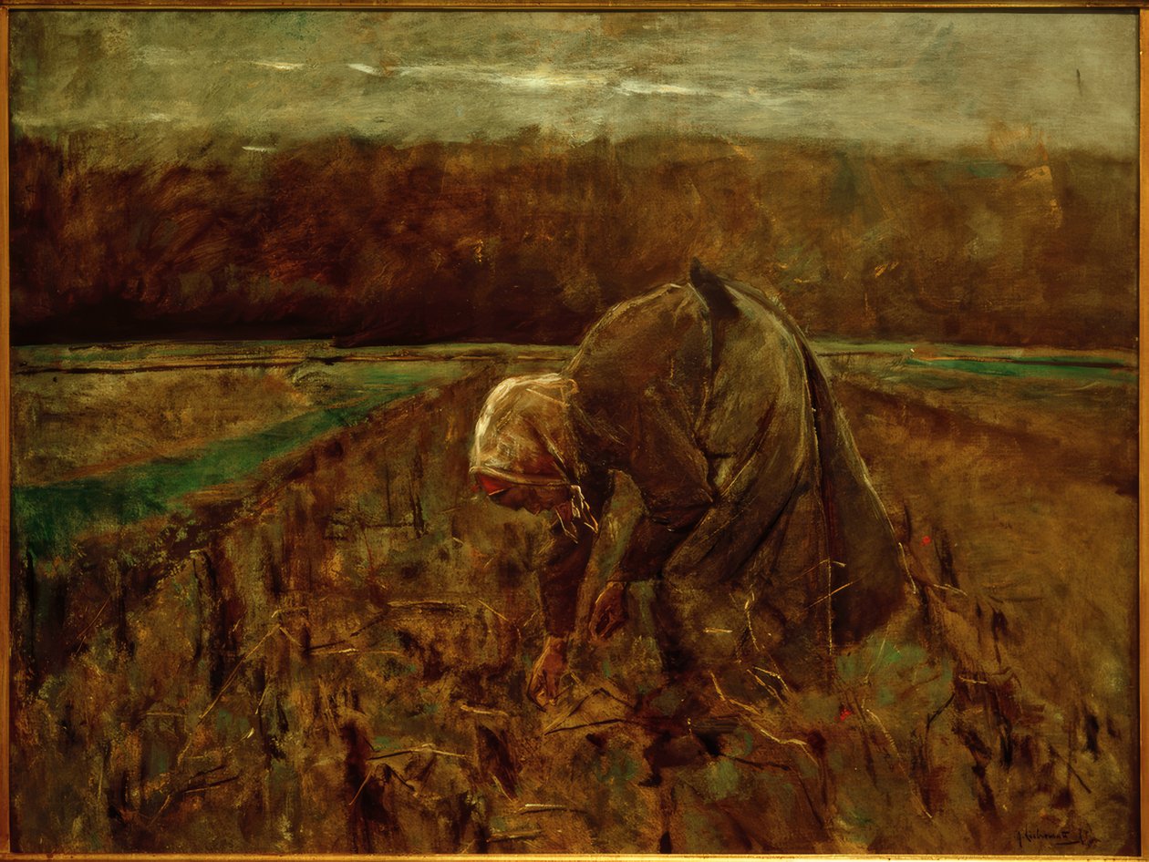 Burgonyagyűjtő alkotó: Max Liebermann